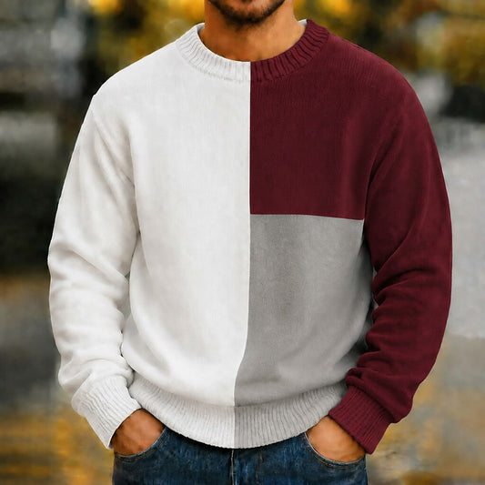 Split Panel Color Block Sweater