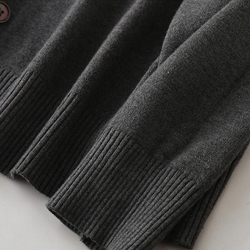 Fine Rib V-Neck Cardigan