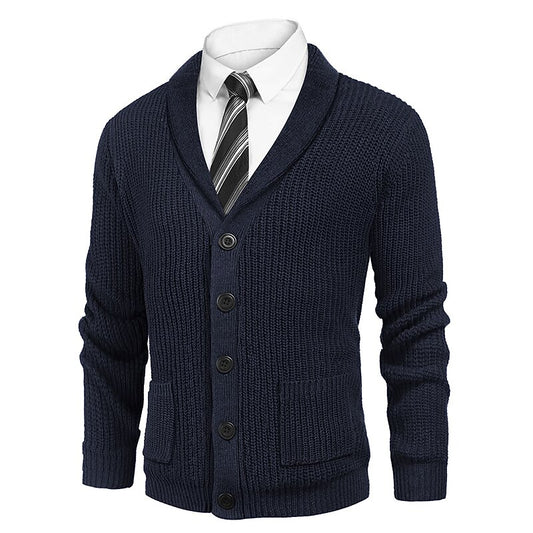 Ribbed Pocket V-Neck Cardigan