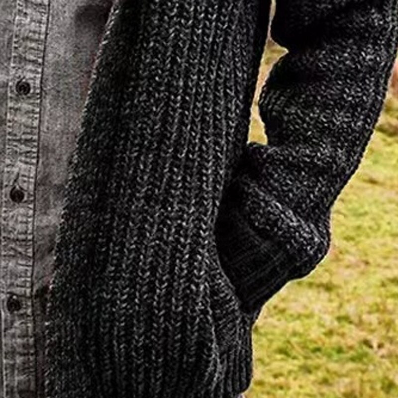 Deep Shawl-Collar Rib Cardigan