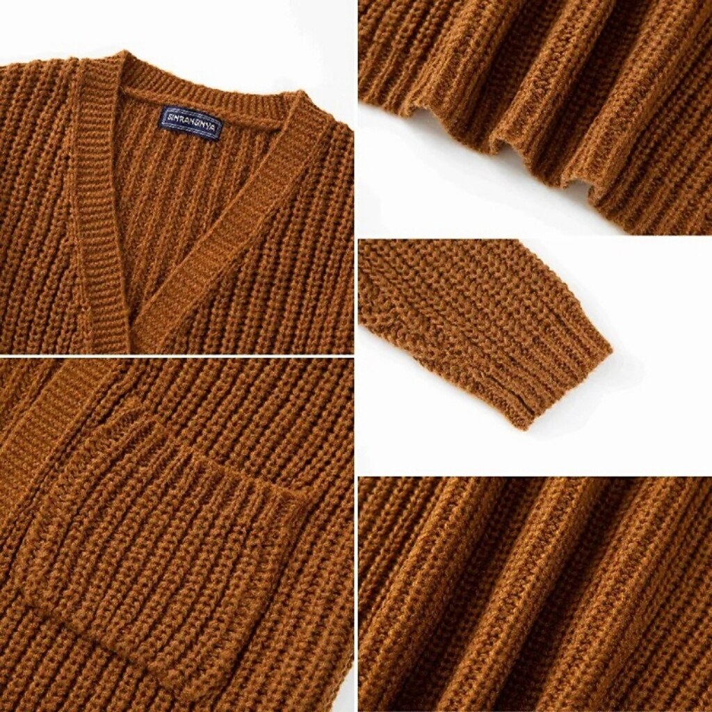 Relaxed Open-Front Knit Cardigan