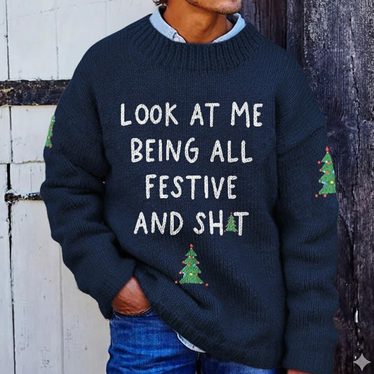 All Festive Christmas Slogan Sweater