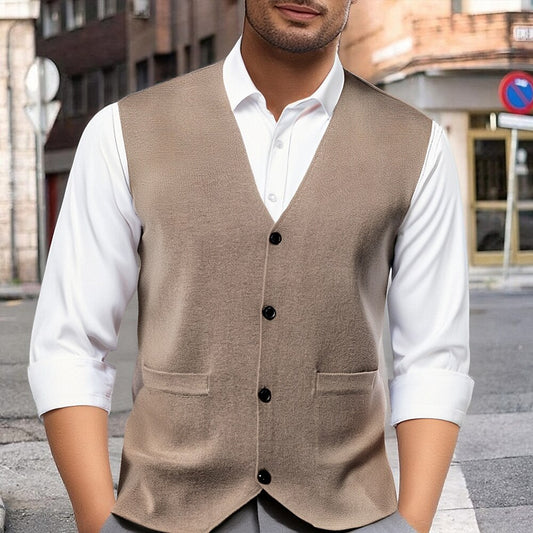Classic Buttoned Cardigan Vest