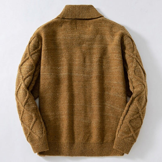 Loop Pattern Shawl-Collar Cardigan