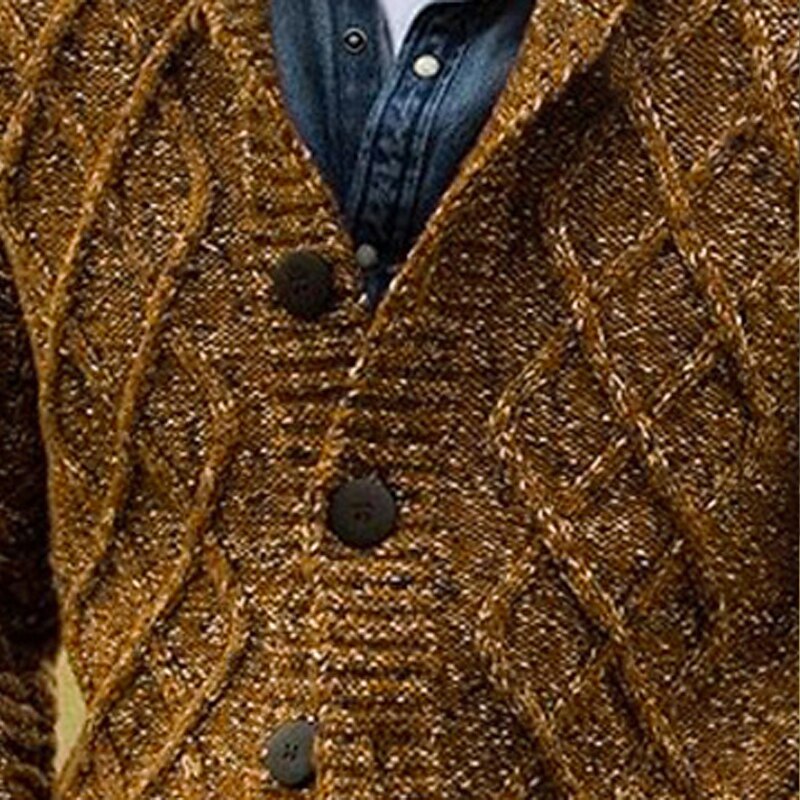 Loop Pattern Shawl-Collar Cardigan
