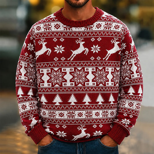 Reindeer and Snowflake Fair Isle Sweater