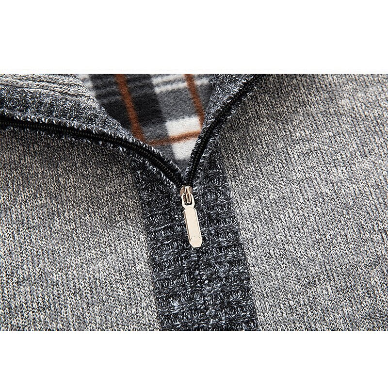Contrast Trim Stand-Collar Cardigan