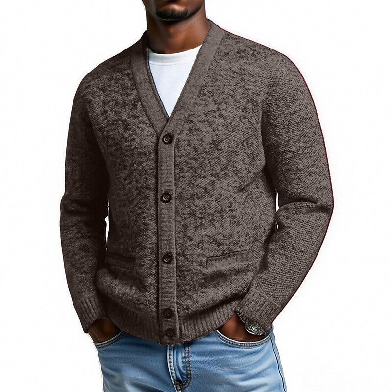 Marl Button V-Neck Cardigan