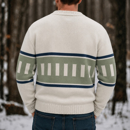 Ladder Band V-Neck Cardigan