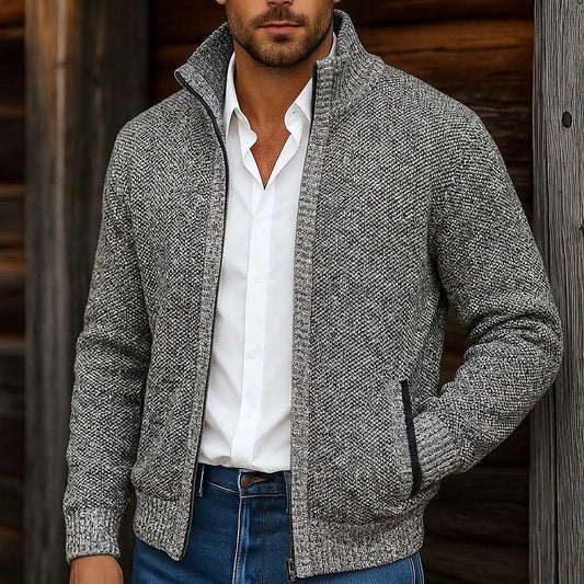 Contrast Pocket Zip Cardigan