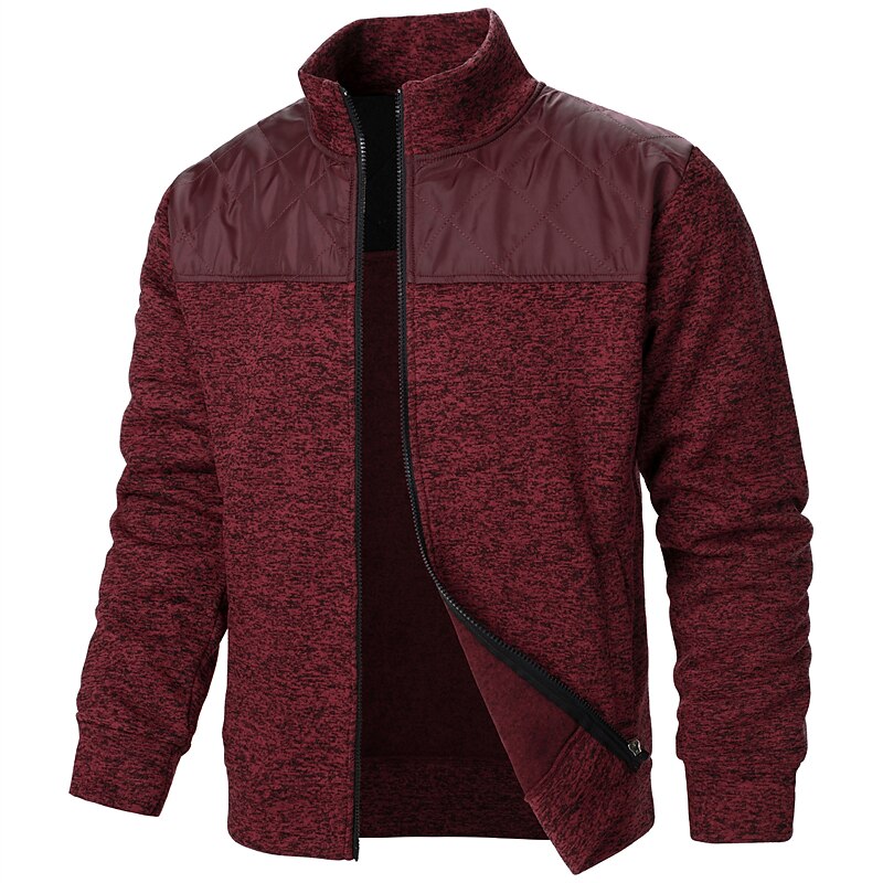 Contrast Yoke Zip Cardigan