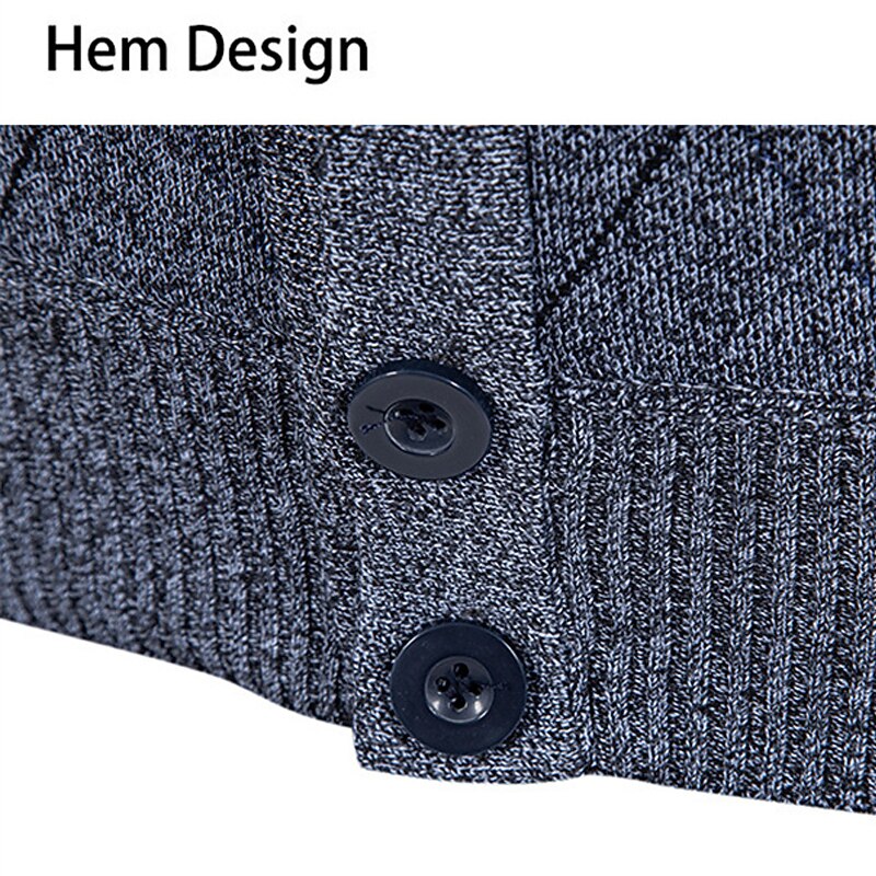 Outlined Argyle V-Neck Cardigan