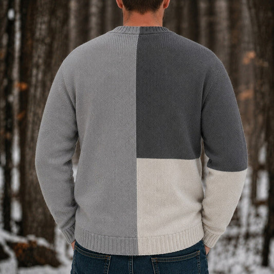 Two-Tone V-Neck Cardigan
