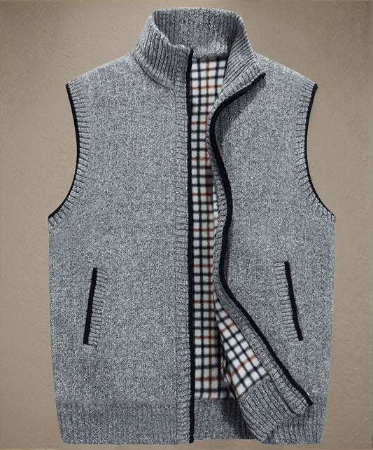 Contrast Zip Cardigan Vest