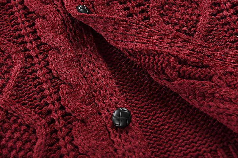 Diamond Cable Button Cardigan