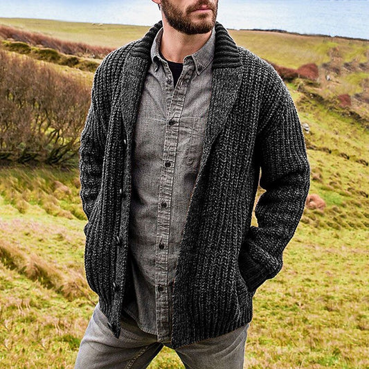 Chunky Cable Lapel Cardigan
