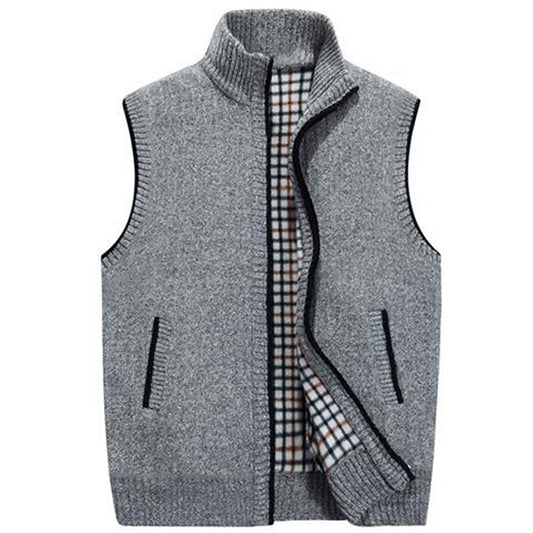 Tweed Look Zip Vest