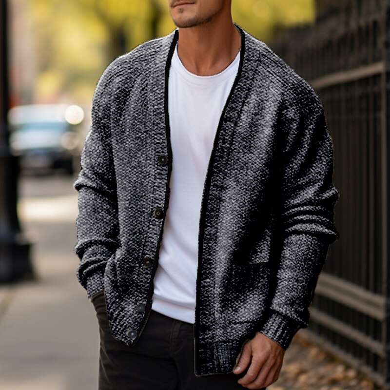 Marl Pocket V-Neck Cardigan