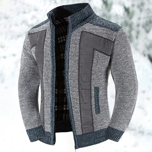 Angular Panel Zip Cardigan