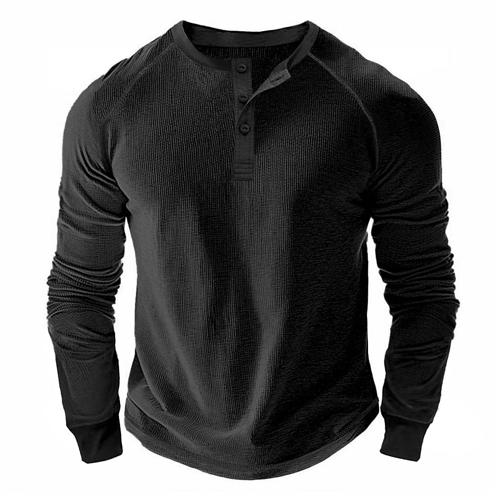 Classic Raglan Waffle Henley Shirt