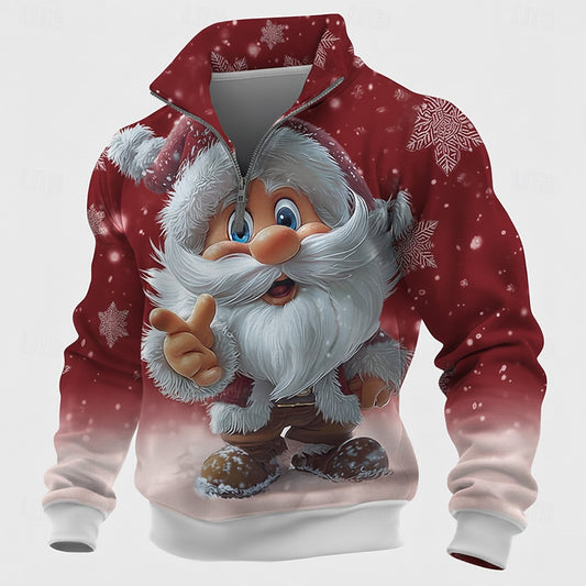 Cheeky Santa Half-Zip Sweatshirt