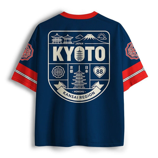 Men's Kyoto Geisha DJ Graphic V-Neck Sports Jersey