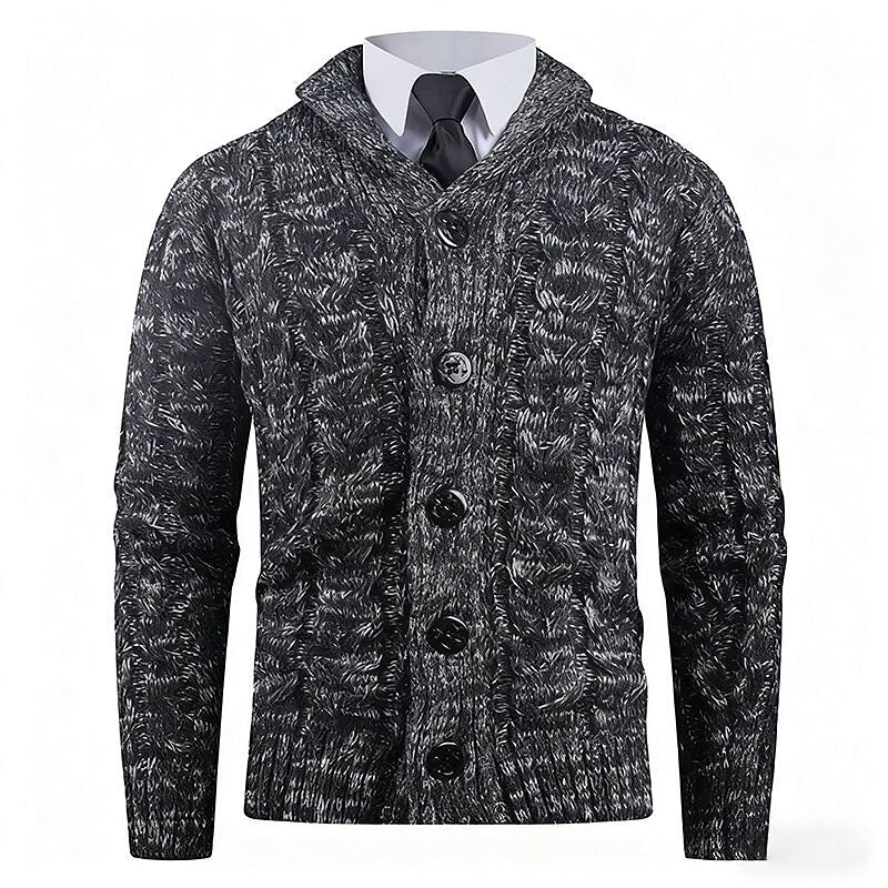 Marl Lapel Pocket Cardigan