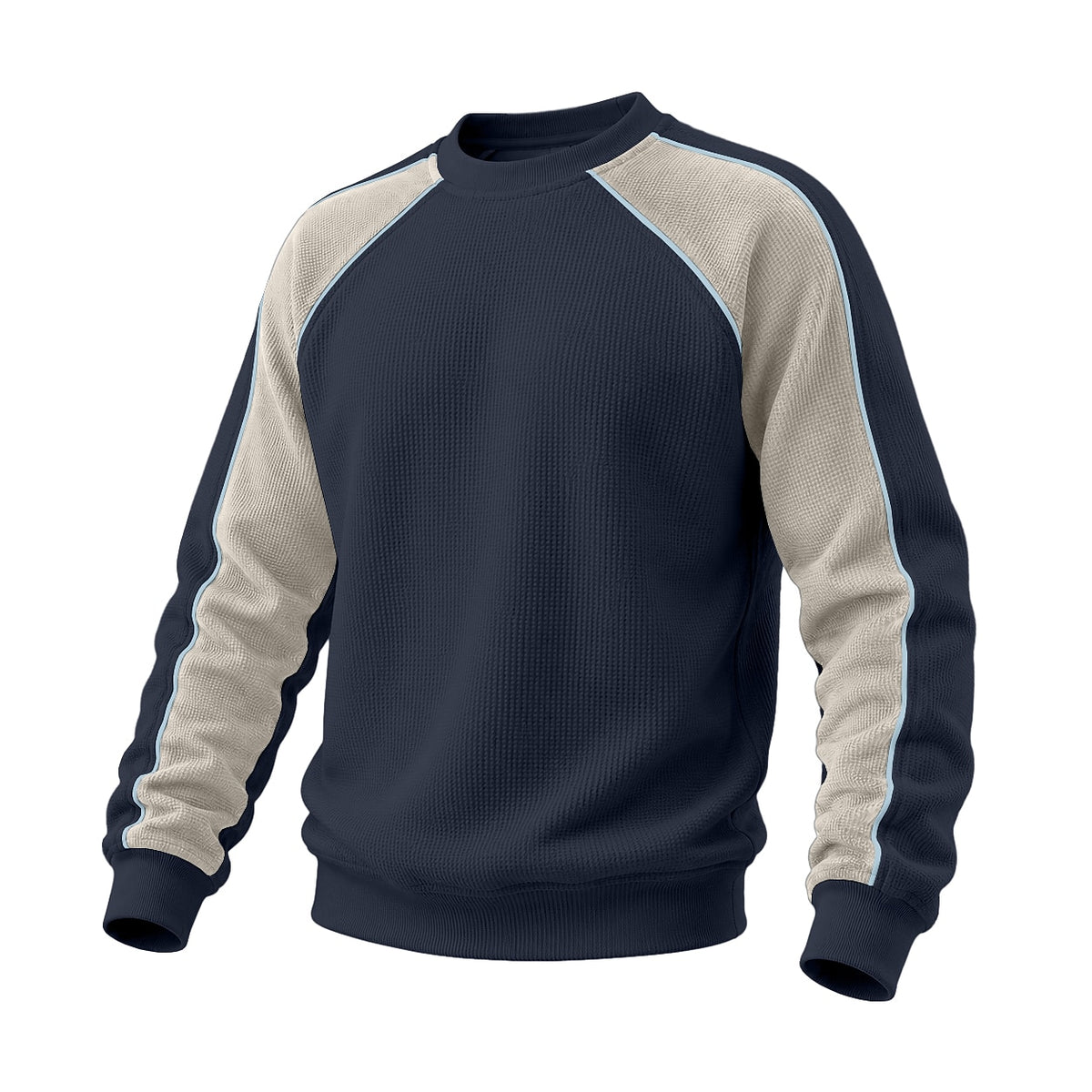 Raglan Waffle Crew Neck Sweatshirt