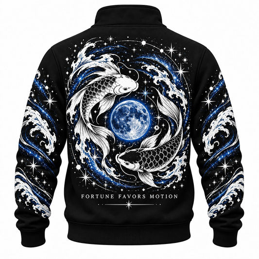 Flow Beyond Cosmic Koi Half-Zip Sweatshirt