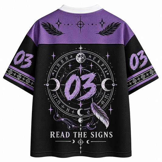 Mystic Raven Crystal Number 03 V-Neck Mesh Jersey