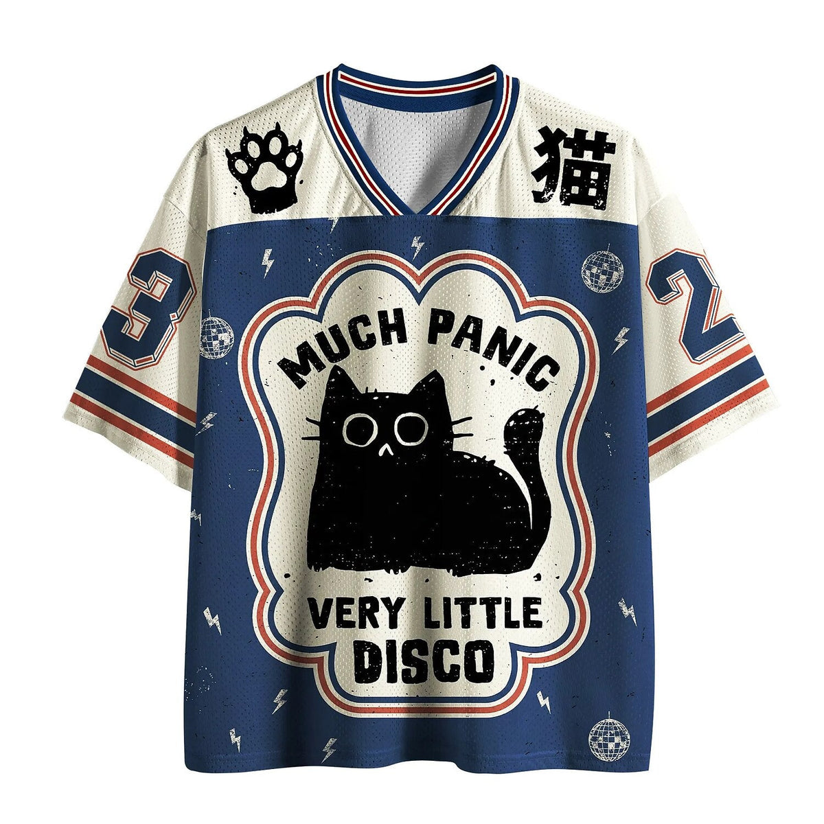 Men's Lucky Cat Japanese Print Short Sleeve Vintage Jersey T-Shirt