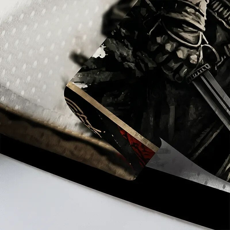 Men's Cyber Samurai Print Short Sleeve Streetwear Sports Jersey T-Shirt