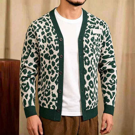 Leopard Spot V-Neck Cardigan