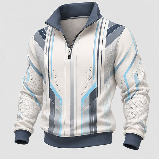 Topographic Line Half-Zip Sweatshirt