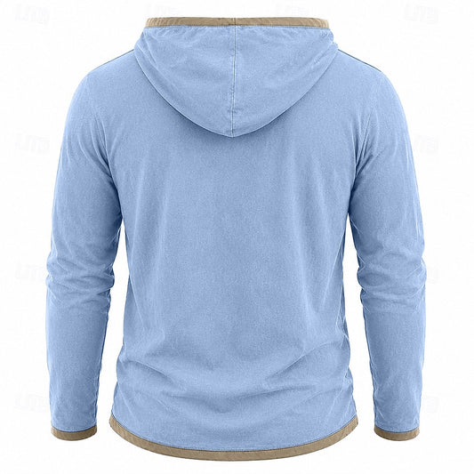 Contrast Trim Lace-Up Hoodie