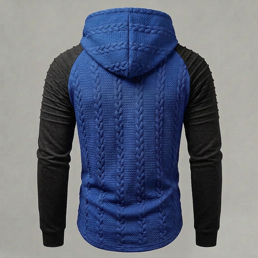 Cable Knit Lace-Up Hoodie