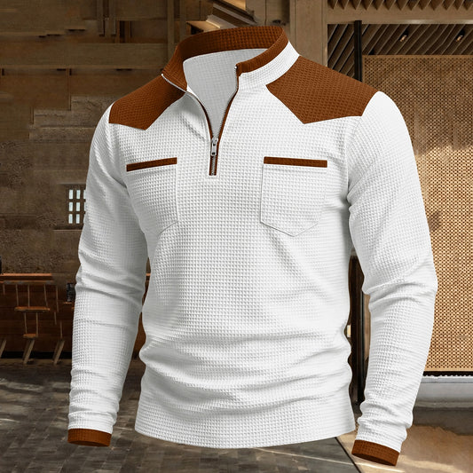 Contrast Yoke Utility Waffle Polo
