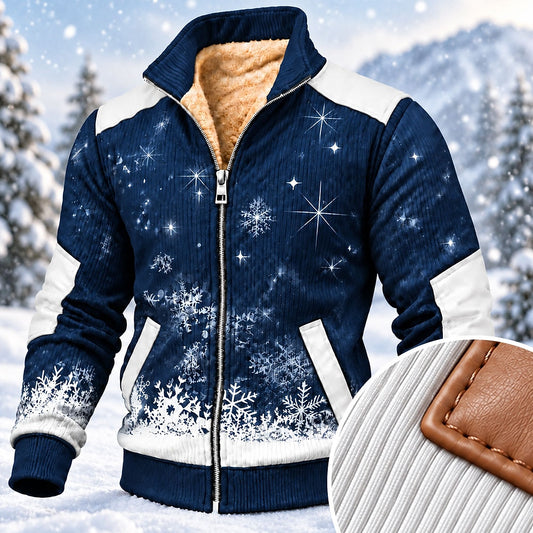 Starlit Snowflake Forest Zip-Up Sweatshirt