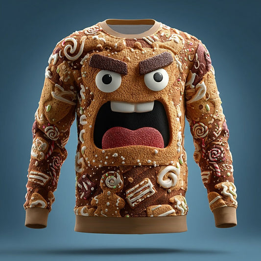Tongue-Out Gingerbread Sweatshirt