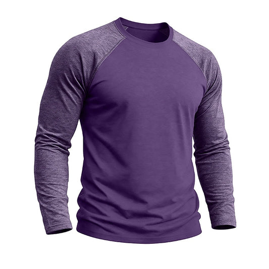 Contrast Raglan Henley Long Sleeve T-Shirt