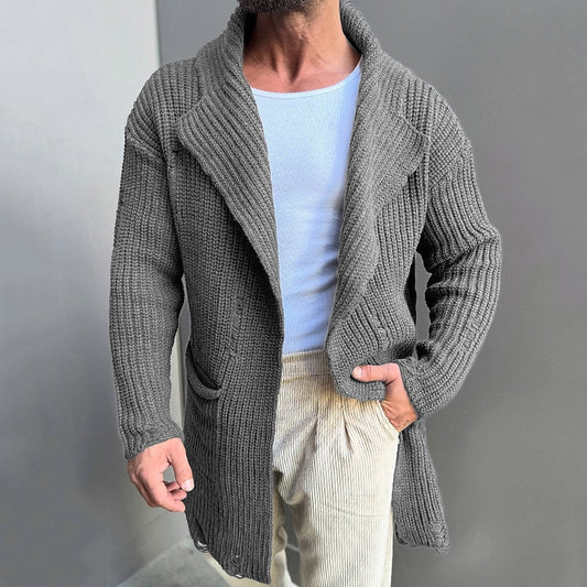 Ribbed Hooded Pocket Cardigan