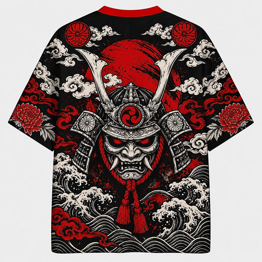 Oni Samurai Mask V-Neck Mesh Jersey