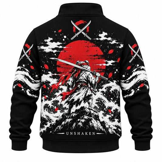 I Will Prevail Samurai Frog Half-Zip Sweatshirt