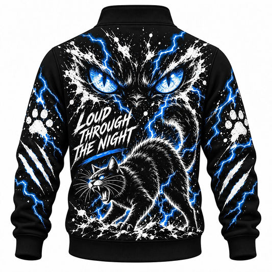 No Fear Lightning Cat Half-Zip Sweatshirt