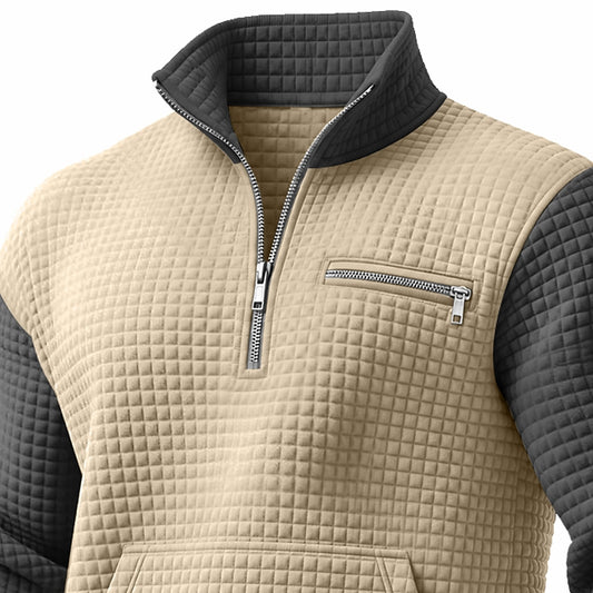 Waffle Pocket Half-Zip Sweatshirt