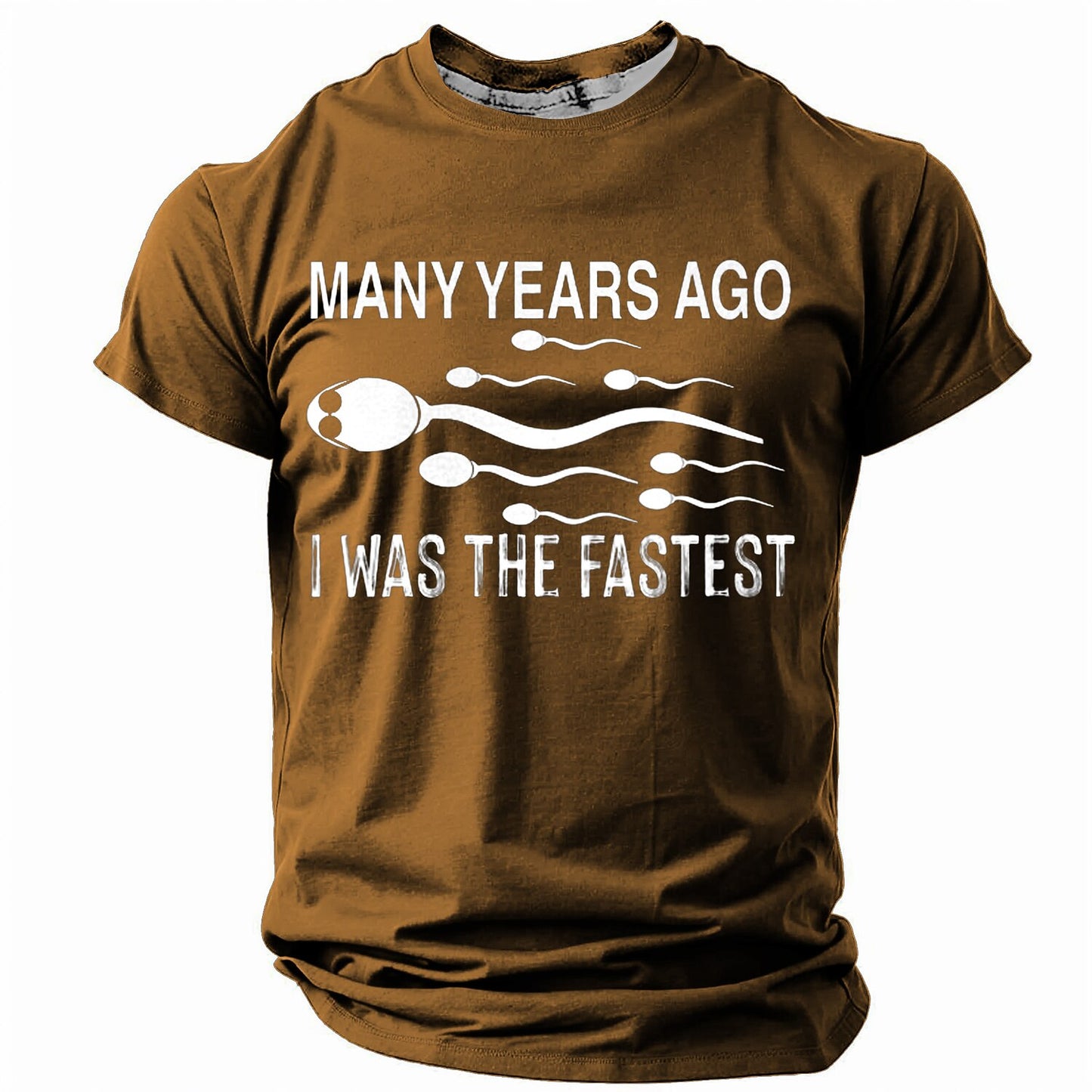 Men's Fastest Sperm Quote Print Short Sleeve Funny T-Shirt
