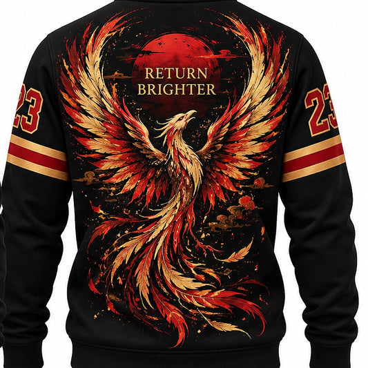 Red Sun Fire Phoenix Half-Zip Sweatshirt