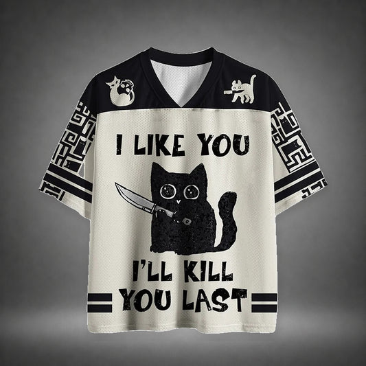 Men's Killer Cat Quote Print Short Sleeve Funny Jersey T-Shirt