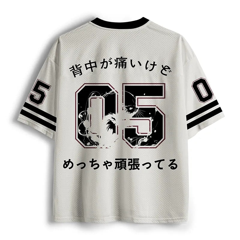 Men's White Daily Number Graphic V-Neck Sports Jersey