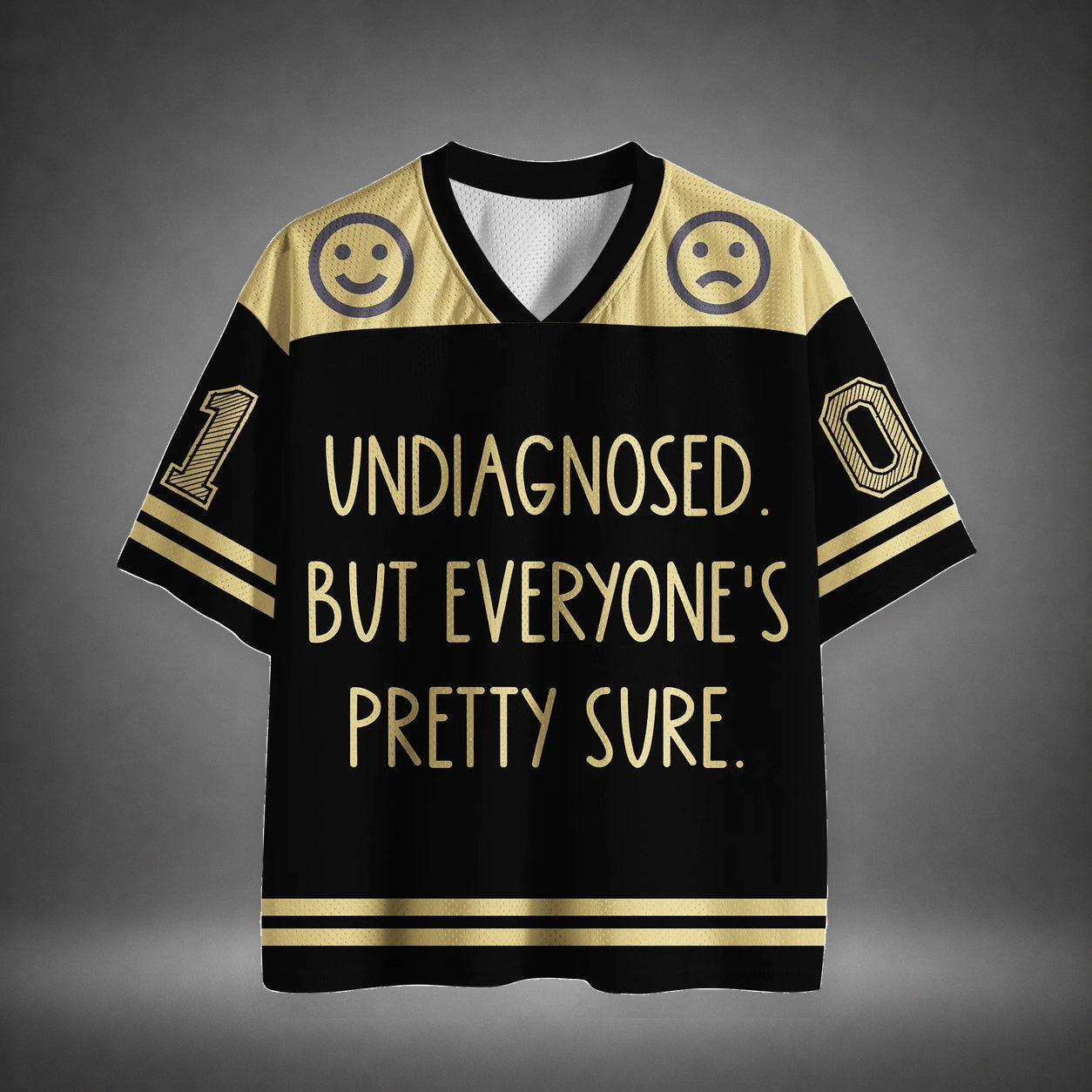 Men's Undiagnosed Quote Print Short Sleeve Funny Sports Jersey T-Shirt